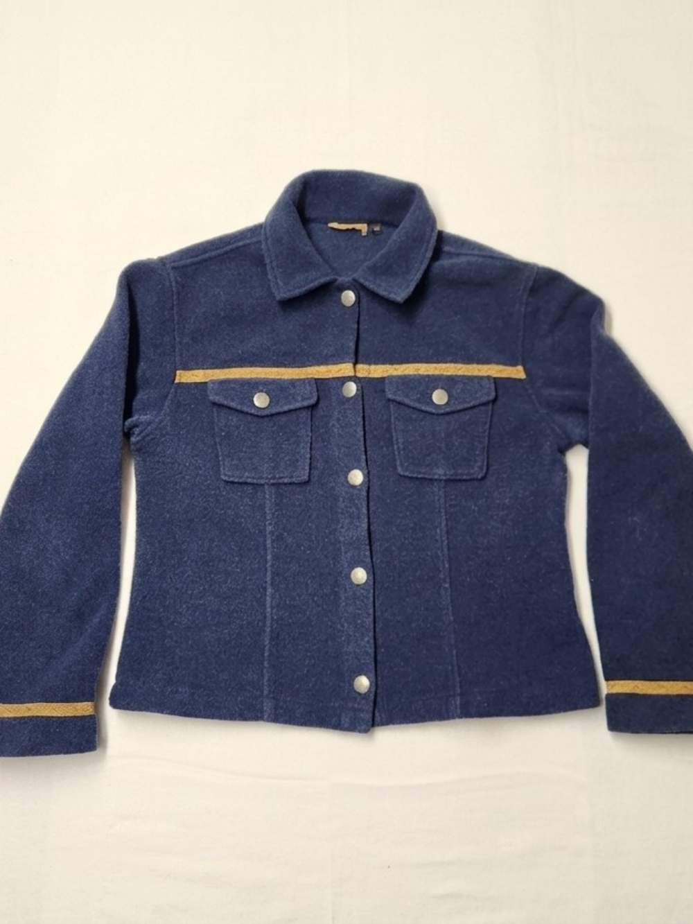 Vintage Tsunami Blue Wool Blend Shacket Southwestern Trucker Jacket Canada Sz L